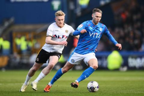 Nick Powell playing for Stockport County vs Newport County