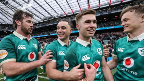 Caelan Doris, James Lowe, Jack Crowley and Josh van der Flier