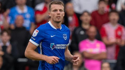 Portsmouth defender Conor Shaughnessy in match action
