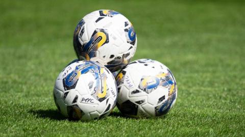 Footballs at Partick Thistle's Firhill Stadium