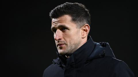 Portsmouth John Mousinho during the 2-1 defeat at Wrexham