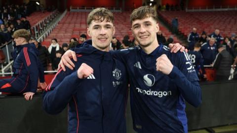 Tyler and Jack Fletcher celebrate