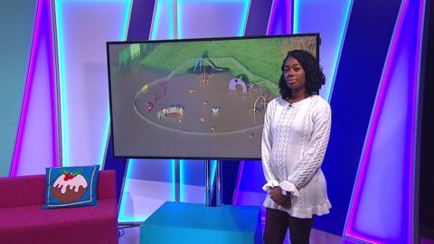 Shanequa on the Newsround set