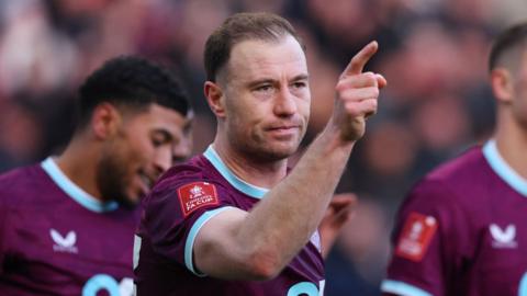 Ashley Barnes celebrates scoring a goal