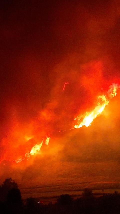 Fire on Arthur's Seat in Edinburgh
