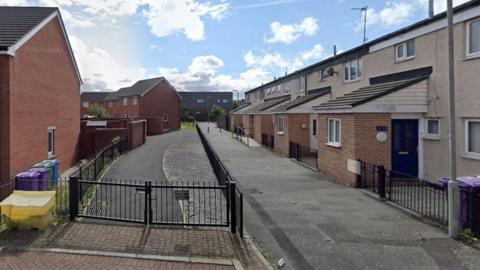 A view of Mycroft Close from Hodder Road