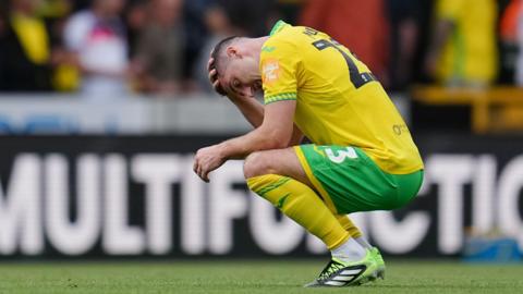 Norwich City's Kenny McLean looks dejected at full-time
