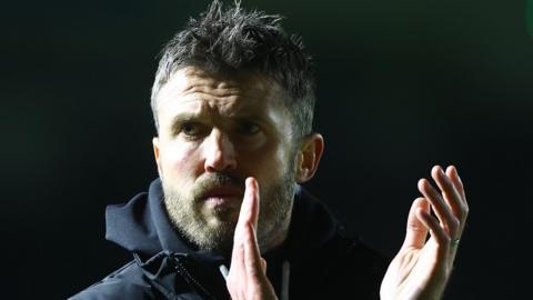 Plymouth Argyle v Middlesbrough, EFL Sky Bet Championship, Football, Home Park, Plymouth, UK - 21 Dec 2024
Middlesbrough manager Michael Carrick applauds the fans at full time