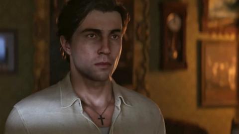 A screenshot from the game's trailer shows the main character of the game who is a young man with brown hair, wearing a white shirt.