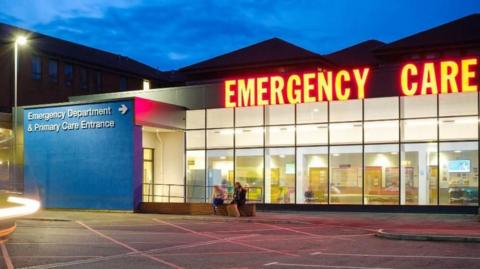 King's Mill Hospital A&E entrance in Mansfield