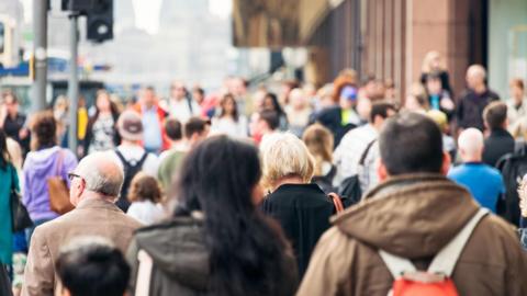 Stock image of a crowd of people