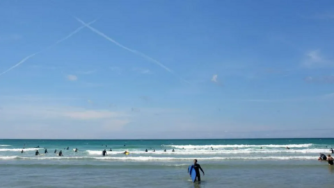 Surfers at Watergate Bay, Newquay