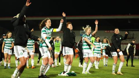 Celtic players celebrate