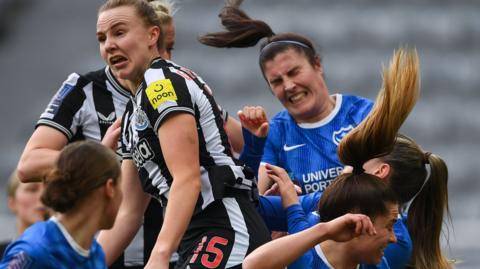 Portsmouth women in action against Newcastle