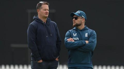 Rob Key (left) and England coach Brendon McCullum