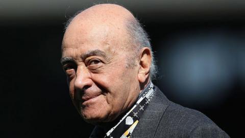  Mohamed Al Fayed on the pitch at Fulham