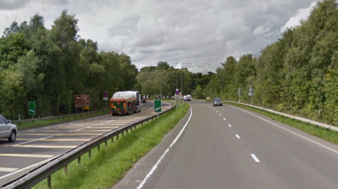 A general view of the A6 near the Whaley Bridge roundabout