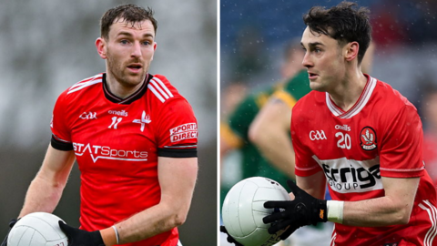Louth's Sam Mulroy and Derry's Conor McAteer