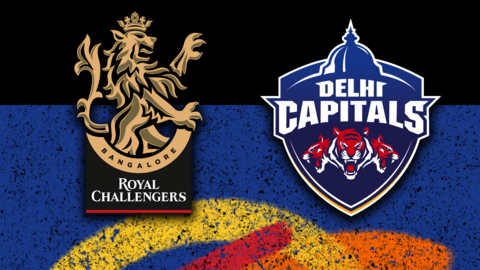 Royal Challengers Bangalore v Delhi Capitals badge graphic