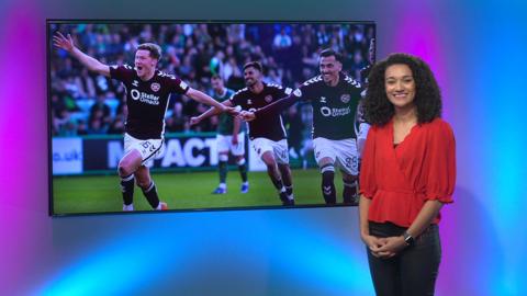 Nina on the Newsround set