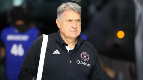 Gerardo Martino wearing an Inter Miami tracksuit top