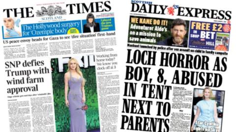 index picture combining the front pages of two newspapers
