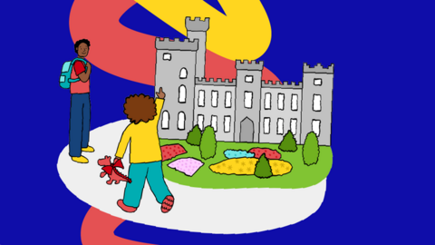 An illustration of a castle in Merthyr.