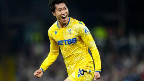 Daichi Kamada celebrates a goal for Crystal Palace