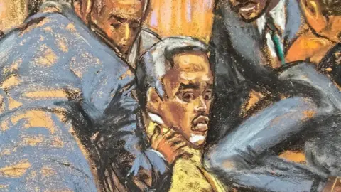 Sean Diddy Combs in a court sketch