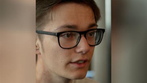 Young man wearing glasses