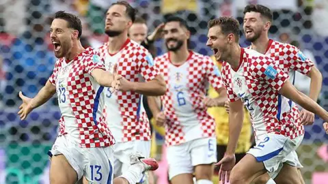 Croatia players celebrate Nikola Vlasic's late winner against Ghana at the 2026 FIFA World Cup