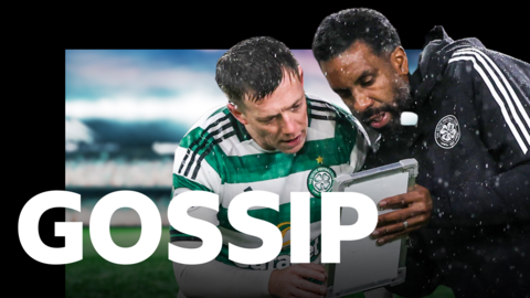 Celtic's Callum McGregor and Wilfried Nancy