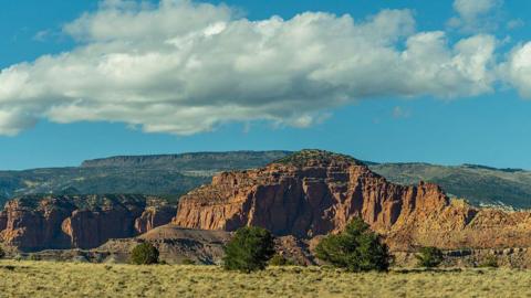 A view of red-rock natural landmarks near Torrey, Utah.
