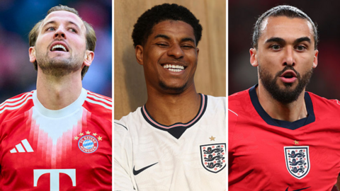 Harry Kane, Marcus Rashford and Dominic Calvert-Lewin