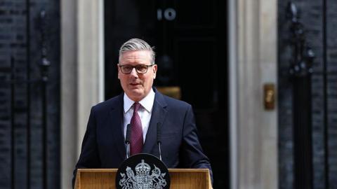 Prime Minister Keir Starmer announces his resignation as UK Prime Minister and Leader of the Labour Party, outside No.10 Downing Street 