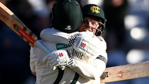 Kyle Verreynne and Liam Patterson-White hug