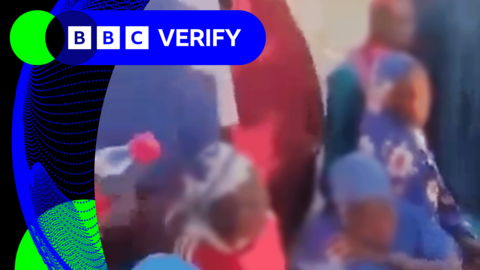 A screengrab from a verified video showing the kidnapped girls in Nigeria