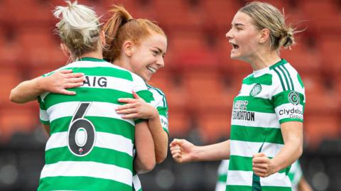 Chloe Craig celebrates her decisive strike for Celtic against Glasgow City