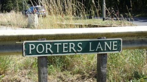 Porter's Lane road sign