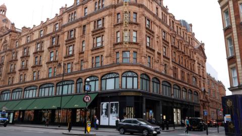 Exterior shot of Harrods department store