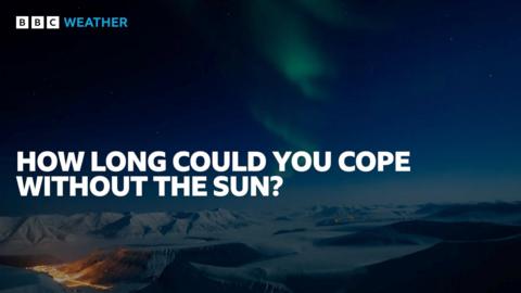 Text saying "How long could you cope without the Sun?" in front of an Arctic landscape