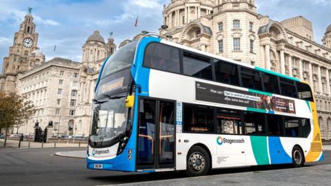 Stagecoach bus outside Liver Building