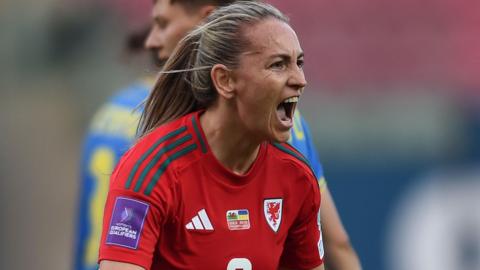 Kayleigh Barton celebrates goal