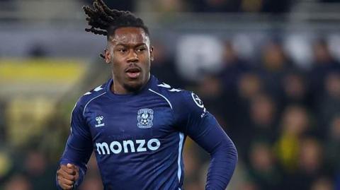 Brandon Thomas-Asante in action for Coventry against Norwich