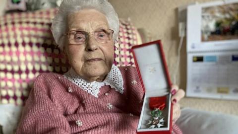 Gladys Lewis with the French Legion of Honour