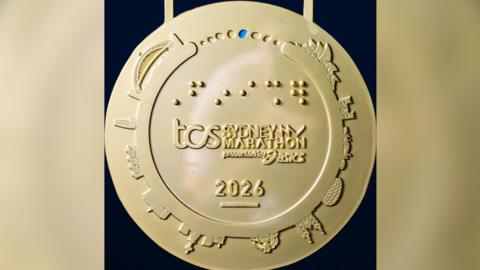 A photo showing the Sydney Marathon medal, as shared by organisers on social media.