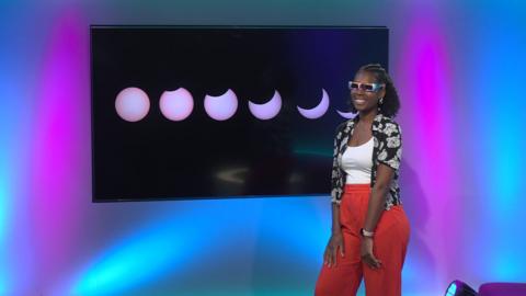 Shanequa on the Newsround set