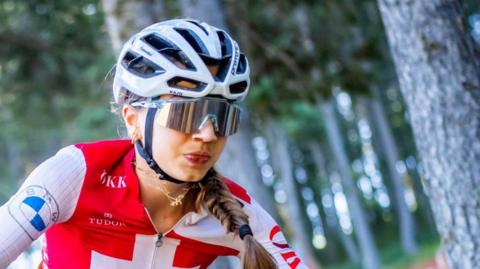 Muriel Furrer competes at the Mountain Bike World Championships