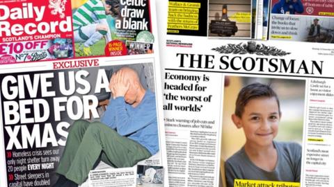 Two newspaper front pages 