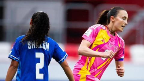 Caroline Weir celebrates